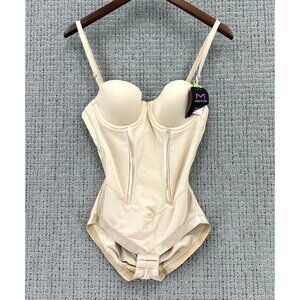 Maiden Form Body Shaperwear Size 34B Cream Underwire Strapless Firm Control NWT